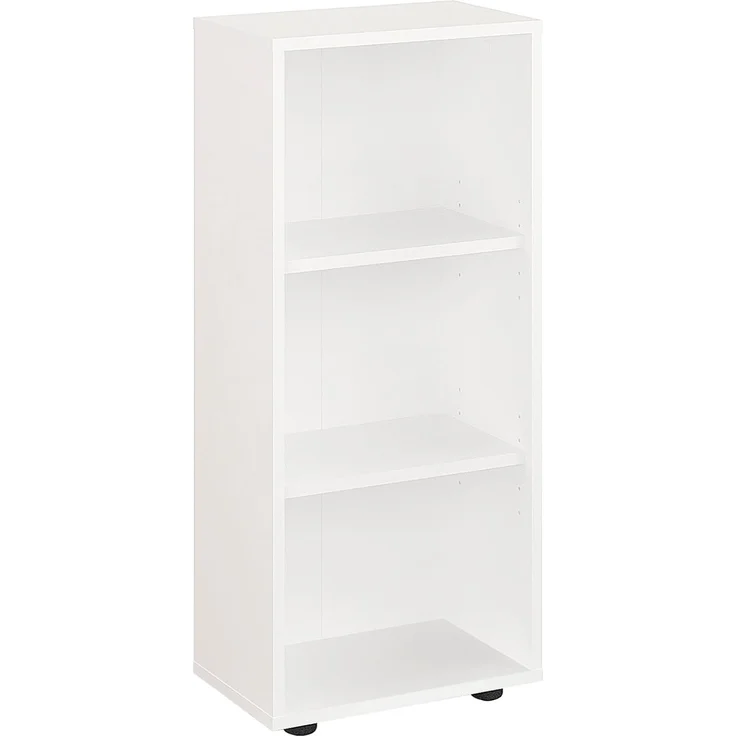 KOMTO Bücherregal Lumo 40 cm Weiß Regal mit 3, 4 or 6 Ebenen und Höhenverstellbare, Regale Standregal Aufbewahrungsregal Bookshelf – Bild 1