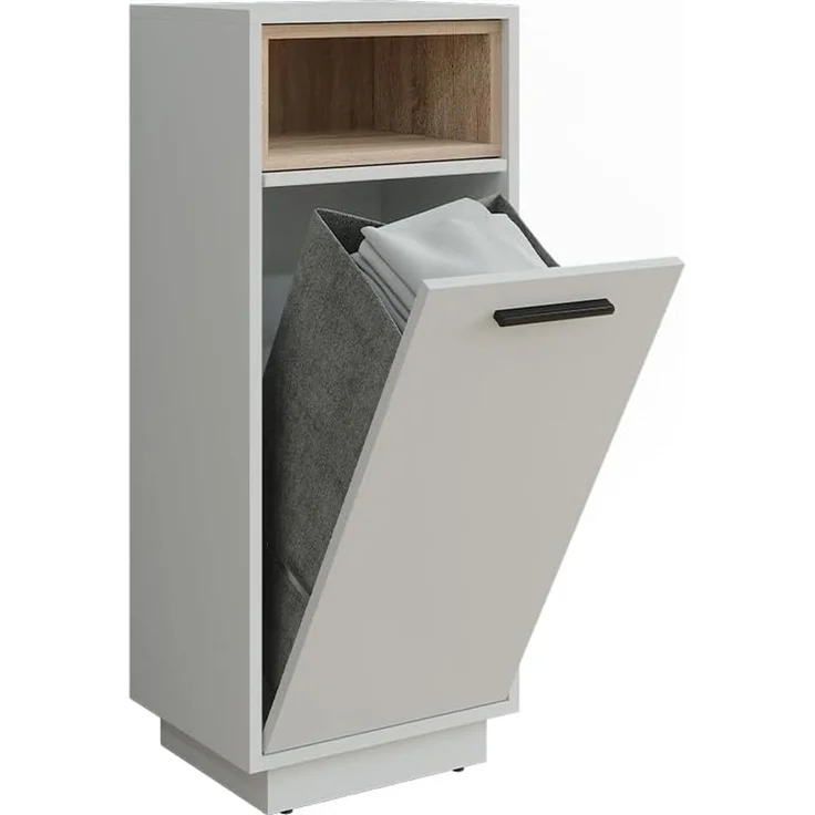 Wäscheschrank Beatrice Weiß/Sonoma 38 x 93 cm mit herausnehmbarer Innentasche Vicco – Bild 1