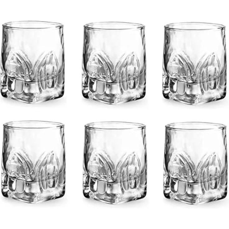 Provance Schnapsglas 6 x Schnapsglas Schnapsgläser Stamper Shotglas Kristallglas 40ml 4cl, 6-tlg, Glas