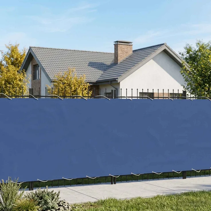 vidaXL Balkon Sichtschutz 200 x 300 cm Stoff mit PU-Beschichtung Blau 42036583 – Bild 1