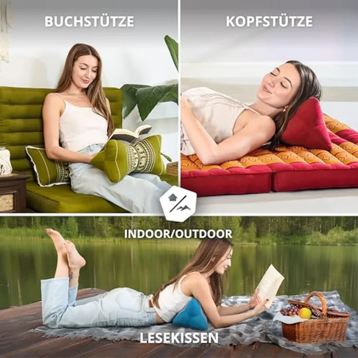 livasia Nackenstützkissen Knochenkissen, vegan und handgefertigt, Ø 15x32cm, Kapok – Bild 4