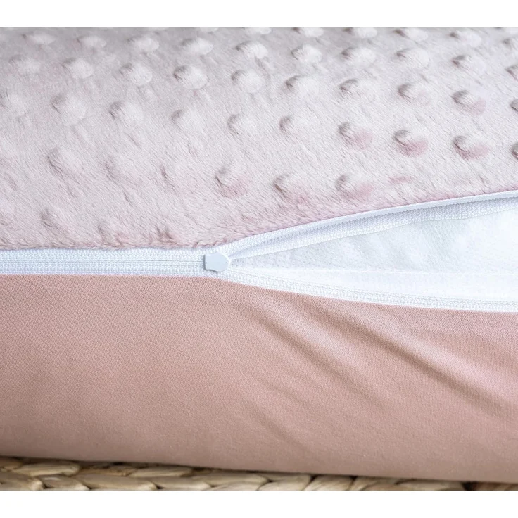 Loolay Stillkissen ROSE Baumwolle/ MINKY Schwangerschaftskissen Stillkissen Frau Kissen, WEICH oder EPS Kügelchen Füllung, 170 oder 190 cm SIZE-Standard, Altrosa Puderrosa Staubrosa Stillkissen + Bezug mit Reißverschluss!, LOOLAY® 100% Europäische Stof... – Bild 8