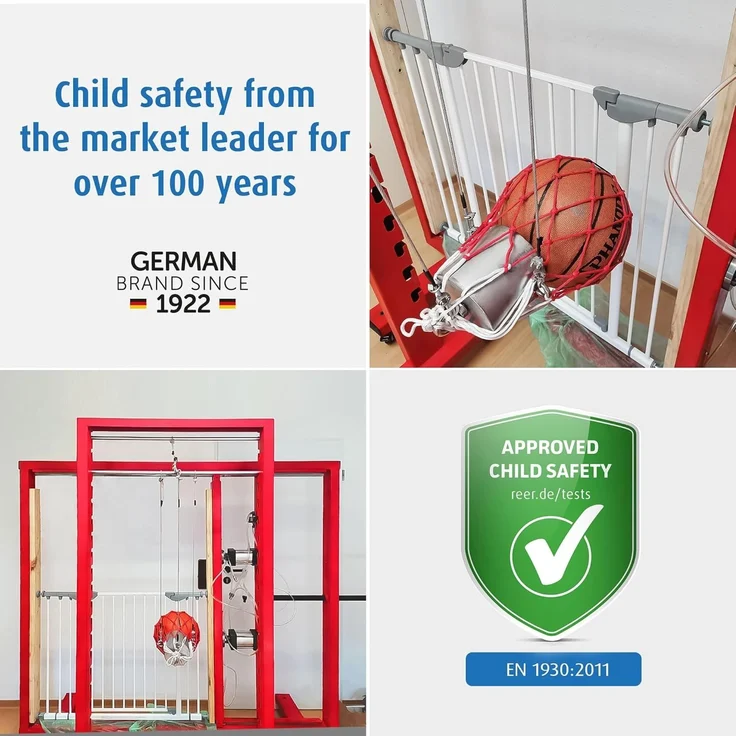 Türgitter und Treppenschutzgitter zum Schrauben, Baukasten zum Zusammenbauen, ausziehbar 63-103,5 cm, weiß – Bild 8