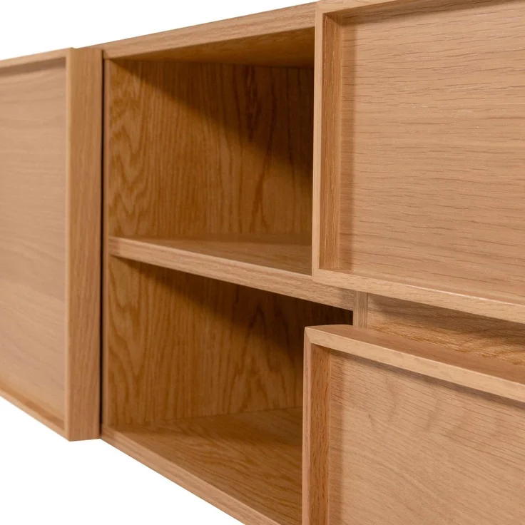 TV-Board Tours aus Melamin und MDF, modern mit viel Stauraum, Natur, 180 cm breit – Bild 6