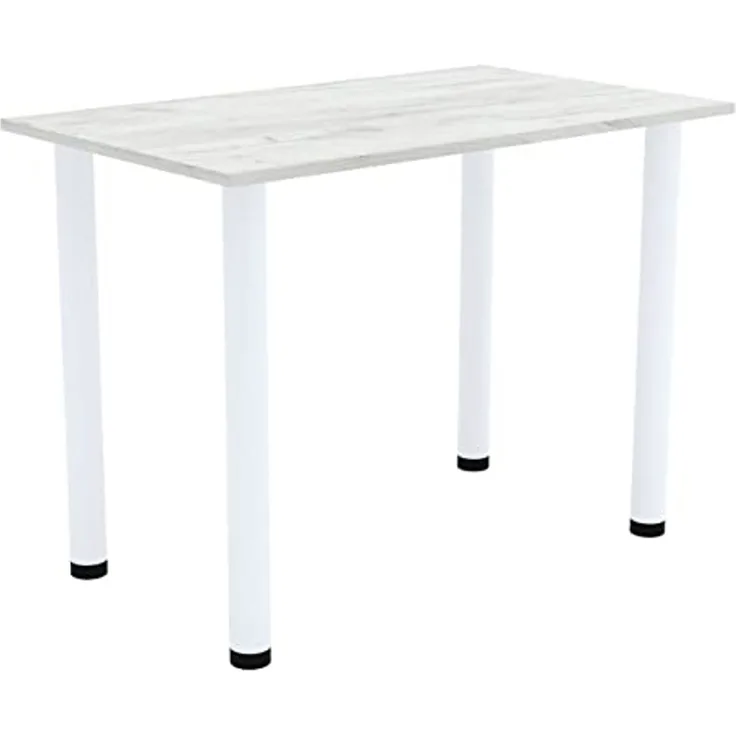 AKKE Esstisch, Esszimmertisch mit weißen Beinen Küchentisch Bürotisch 2mm PVC