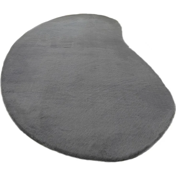 Bruno Banani Hochflor-Teppich Rabbit 2 Bean, Kunstfell Teppich, Modern, besondere Form, U-förmig, Höhe: 25 mm, Kaninchenfell-Haptik, Microfaser, Wohnzimmer, Schlafzimmer, Esszimmer