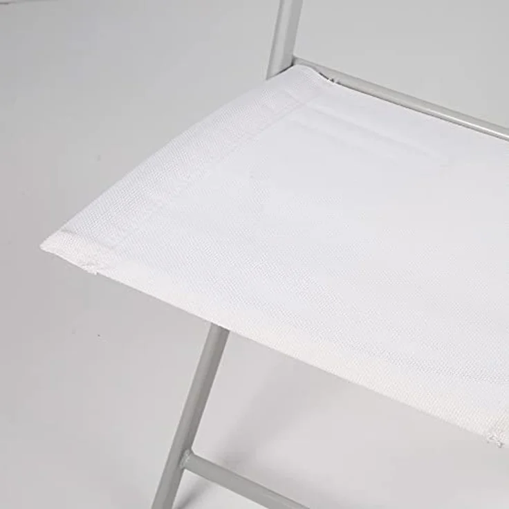 Aktive 61109 – Weißer klappbarer Gartenstuhl, Maße 46 x 55 x 81 cm, strapazierfähiges Textilene-Gewebe, max. Gewicht 1500g. Unterstützt 110kg, Weiße Klappstühle, Klappstühle für den Außenbereich – Bild 4