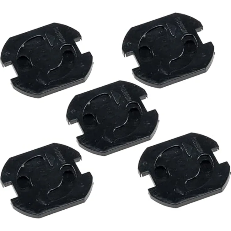 Einsteckschutz für Steckdosen, Schwarz mit Drehmechanik, 5er-Set