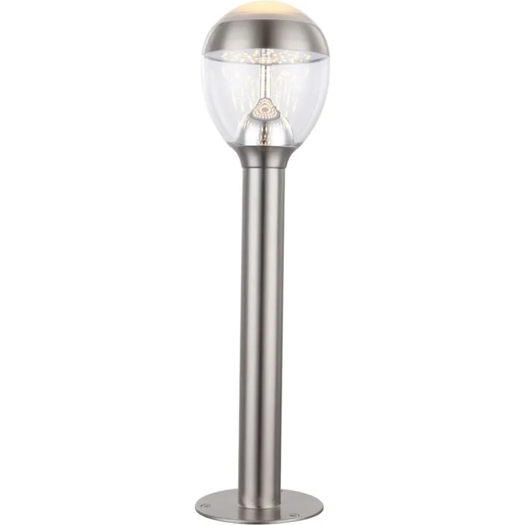 LED Stehleuchte, Edelstahl, silber, IP44, H 59 cm