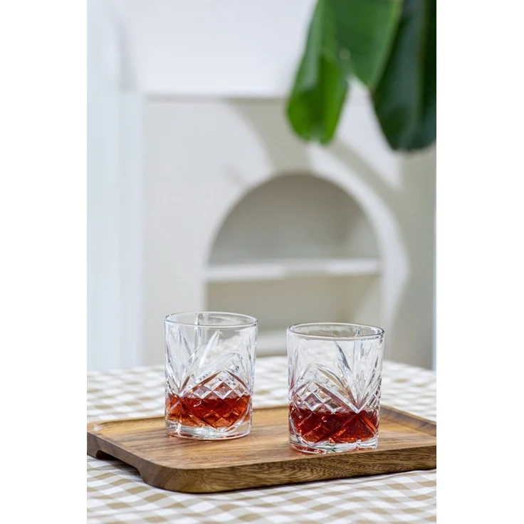 ECHTWERK Whiskyglas Tumbler Set ca. 330ml, 4-tlg, Glas, mit Schliffoptik und Reliefstruktur – Bild 2