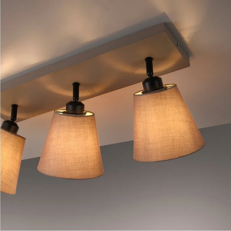 JUST LIGHT LED Deckenleuchte LED Deckenlampe RIALA Stoffschirm, schwenkbar, 3xE27/40W, Spots schwenkbar mit Stoffschirmen – Bild 2