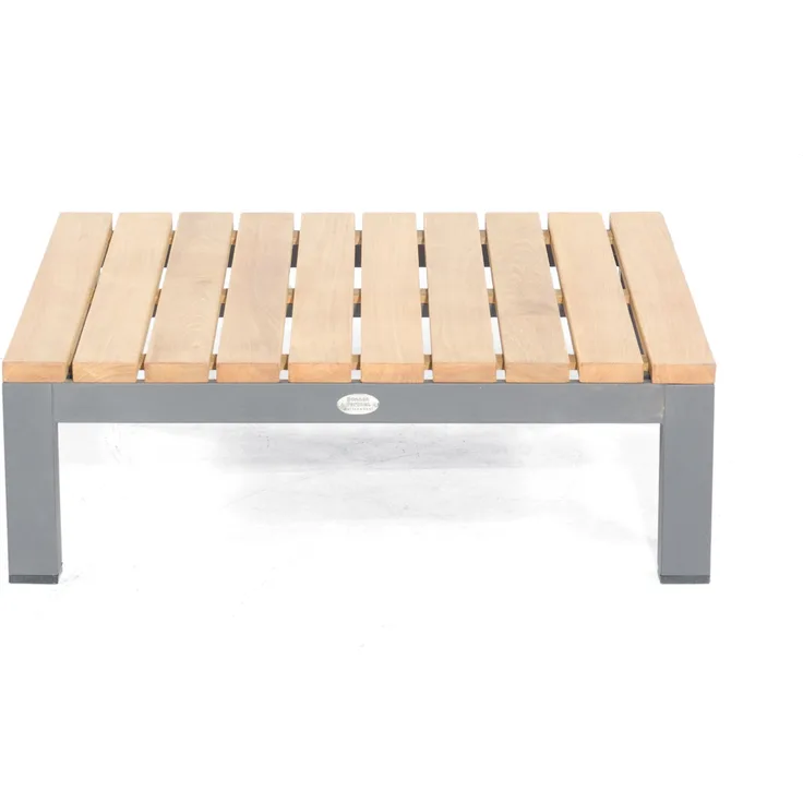 Sonnenpartner Loungetisch Equila Aluminium anthrazit/Teakholz natur 85x85 cm Lounge-Tisch