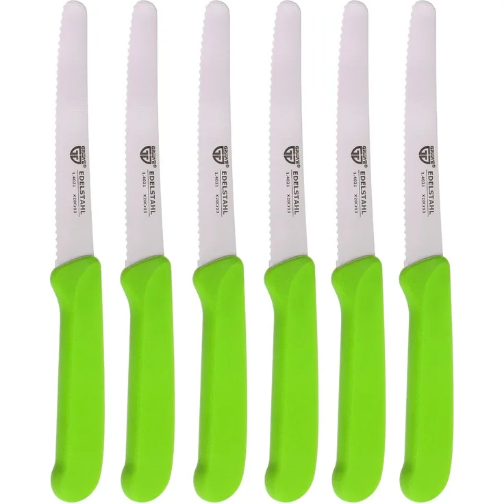 Frühstücksmesser / Brötchenmesser, 6 Stück, grün