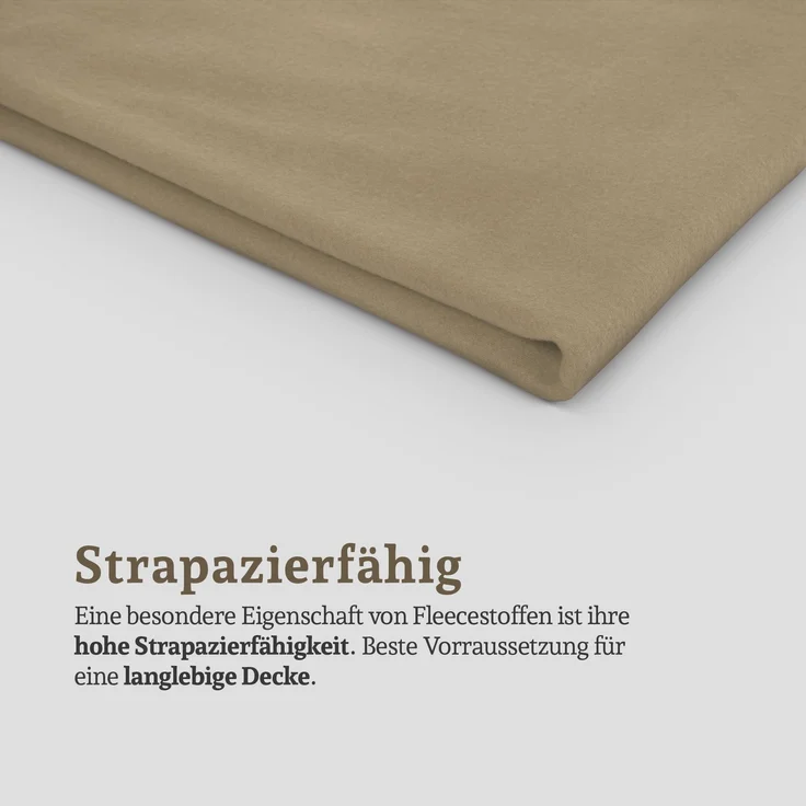 Fleecedecke mit Kedernaht - 130x170 cm Taupe – Bild 6