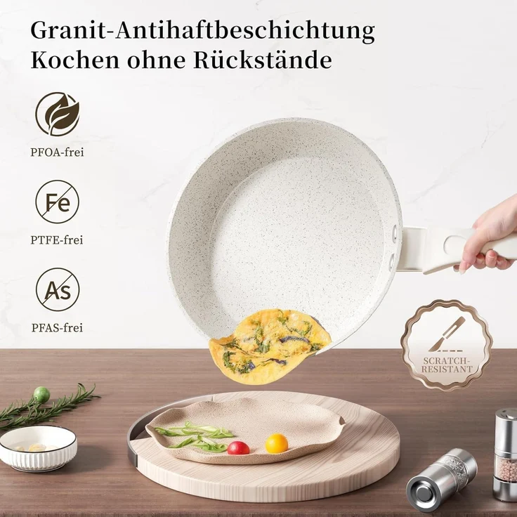 Antihaft Keramik Bratpfanne 24cm Induktion Pfanne Aluminium – Bild 5
