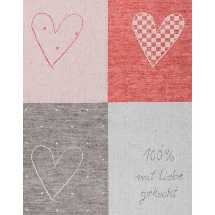 Kracht Geschirrtuch 100% Liebe, (Set, 3-tlg, Set), 3er Pack Frottee Küchenhandtücher (3 Stück), ca. 50x50cm Baumwolle – Bild 7