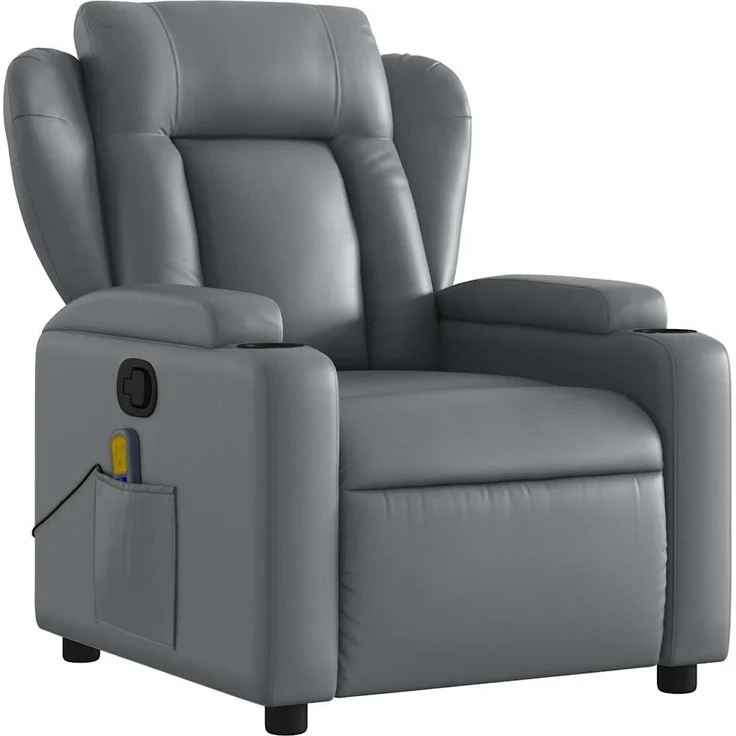 vidaXL Massagesessel Relaxsessel Grau Kunstleder 3205598 – Bild 2