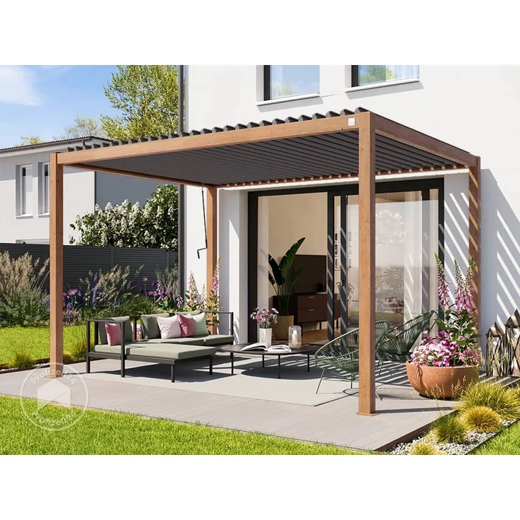 PRIMEYARD Pergola, Aluminium / Stahl braun, 3x4 m – Bild 2