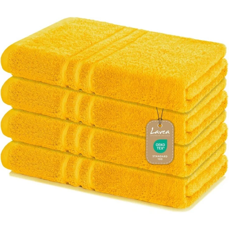 Lavea Duschtücher 4er Set Duschtuch 70 x 140 cm, Elena Frottee Handtücher, (Set, 4-St), Dusch-Handtuch, 500 g/m² Frottier, weich & saugstark, pflegeleicht – Bild 5