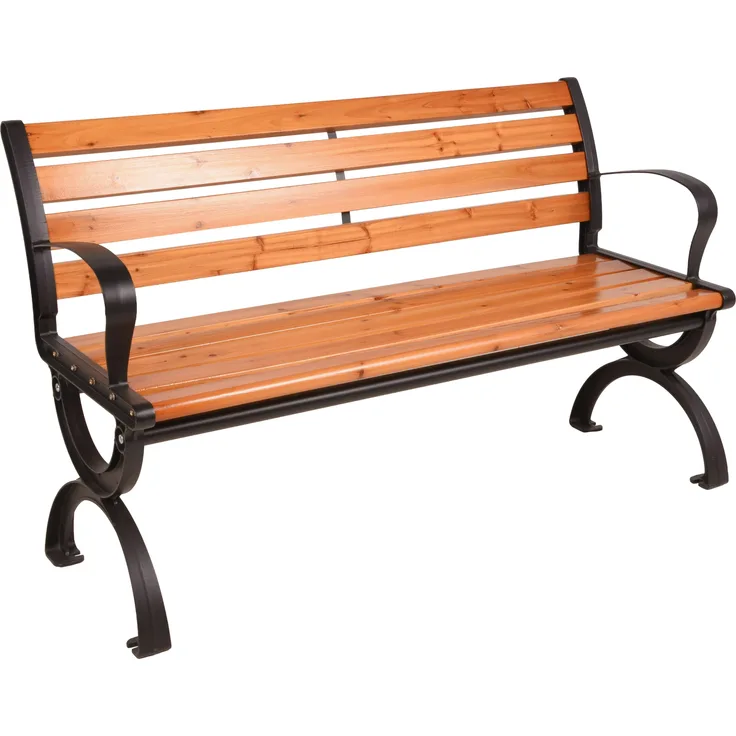 Parkbank MAGNE - 120cm Breit, Holz, Natur | Gartenbank Wetterfest Terrassenbank Sitzbank Outdoor