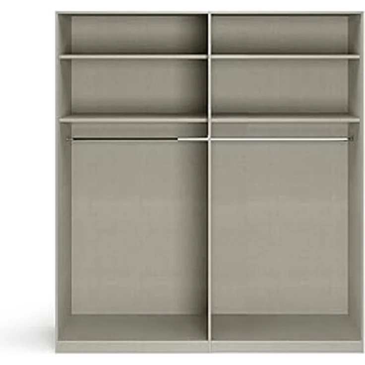 Rauch Möbel Alabama, Kleiderschrank für Schlafzimmer, Kinderzimmer, Wohnzimmer, Garderobe, Flur, 4-türig, Spiegel, mit Zubehör Basic, Farbe Weiß/Seidengrau, Breite 181 cm – Bild 3
