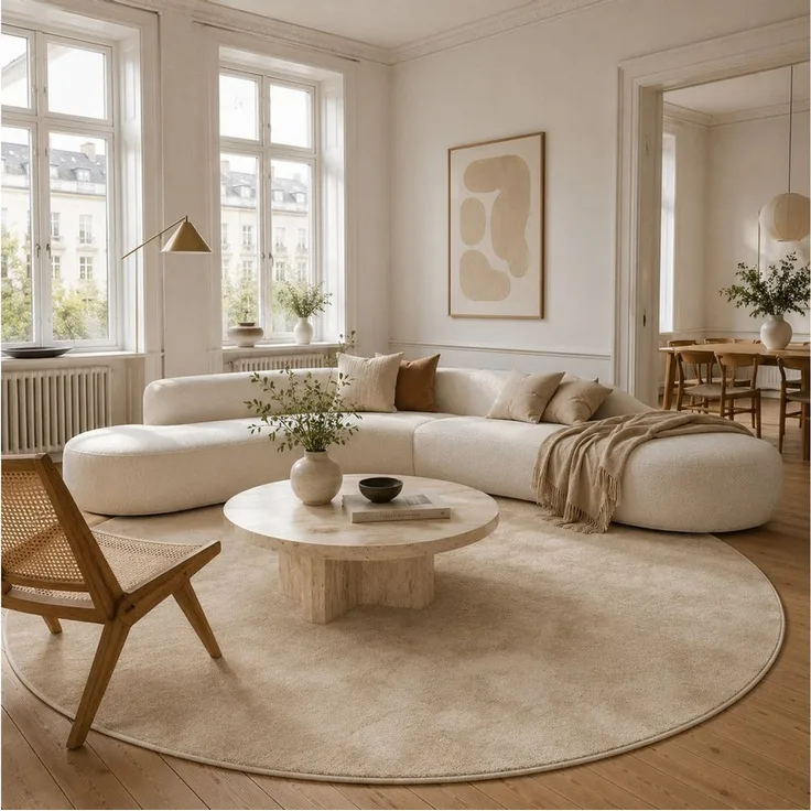Pergamon Hochflor-Teppich Hochflor Langflor Teppich Super Soft Melia Rund, Rund, Höhe: 20 mm
