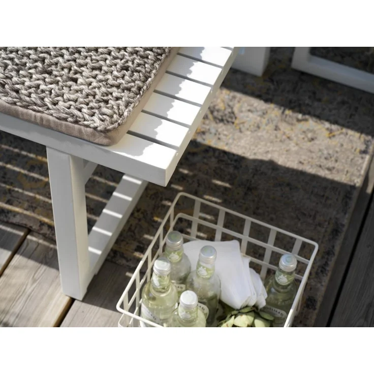Gartenesstisch Vevi aus Aluminium, modern, weiß, 160x90 cm, für 4–6 Personen, Outdoor – Bild 3
