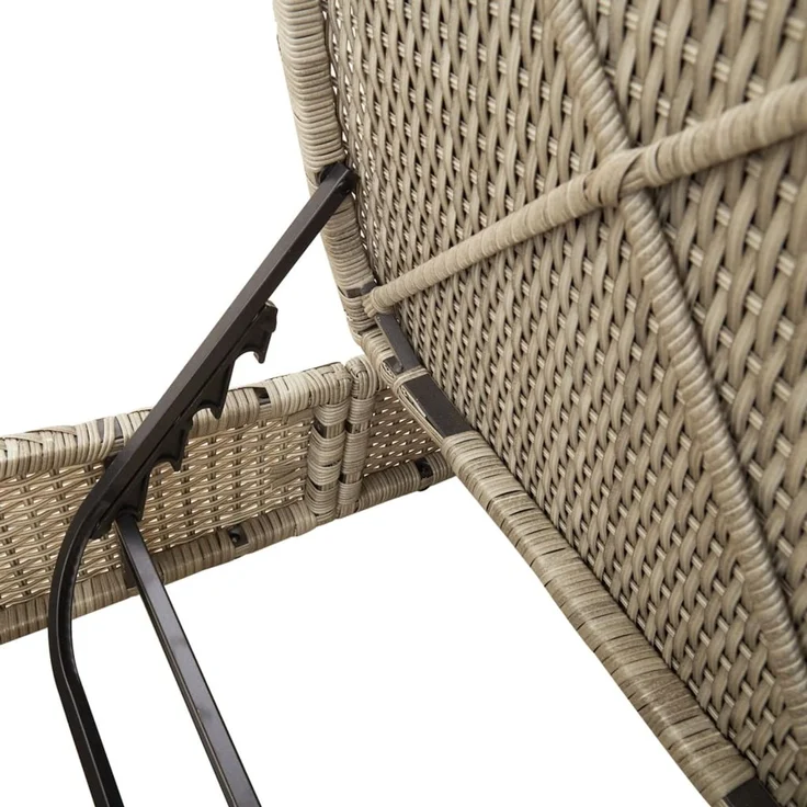 vidaXL Doppel-Sonnenliege mit Kissen Hellgrau Poly Rattan 368095 – Bild 8