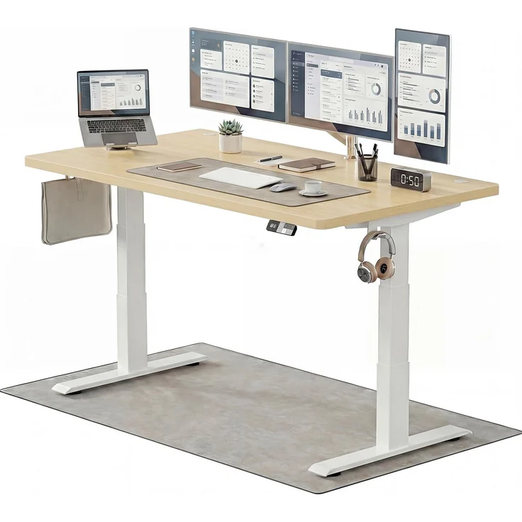 Devoko Höhenverstellbarer Schreibtisch 180x80 cm elektrisch, Höhenverstellung 63-128 cm mit Smart Control, 125 kg Tragkraft, für gesundes Arbeiten – Bild 1