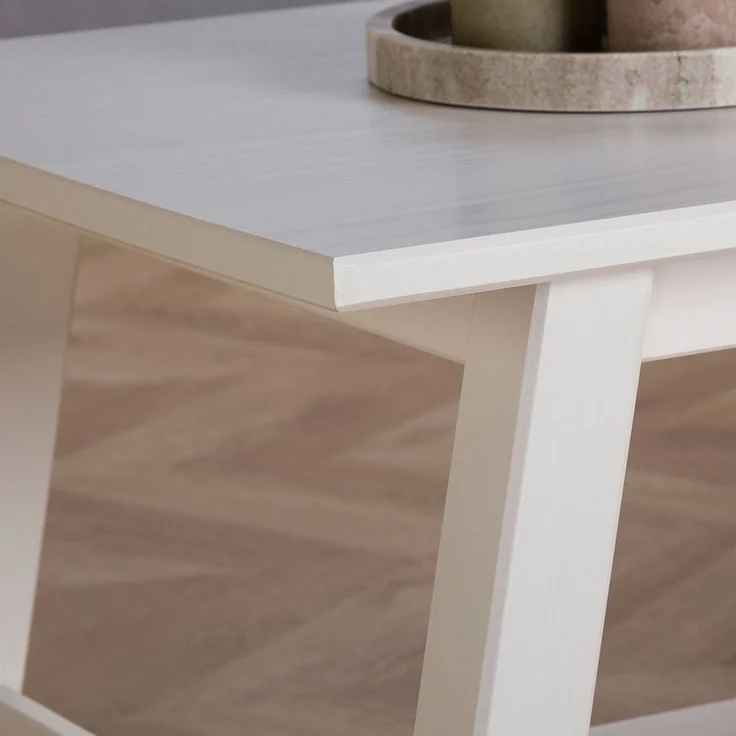 IDIMEX Couchtisch LUZERNA, Wohnzimmertisch 45 x 60cm aus Massivholz, moderer Sofatisch weiß – Bild 2