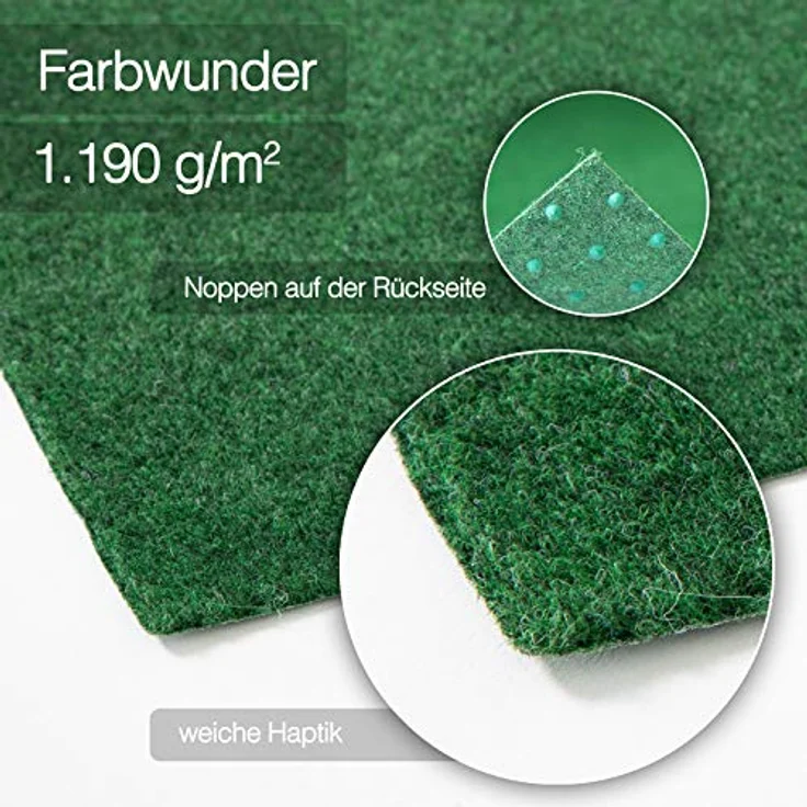 Floordirekt Kunstrasen Outdoor Teppich Farbwunder Pro - Balkonteppich - Rasenteppich für Terrasse, Balkon und Freizeit - leicht zu verlegen (100 x 1000 cm, Grün) – Bild 2