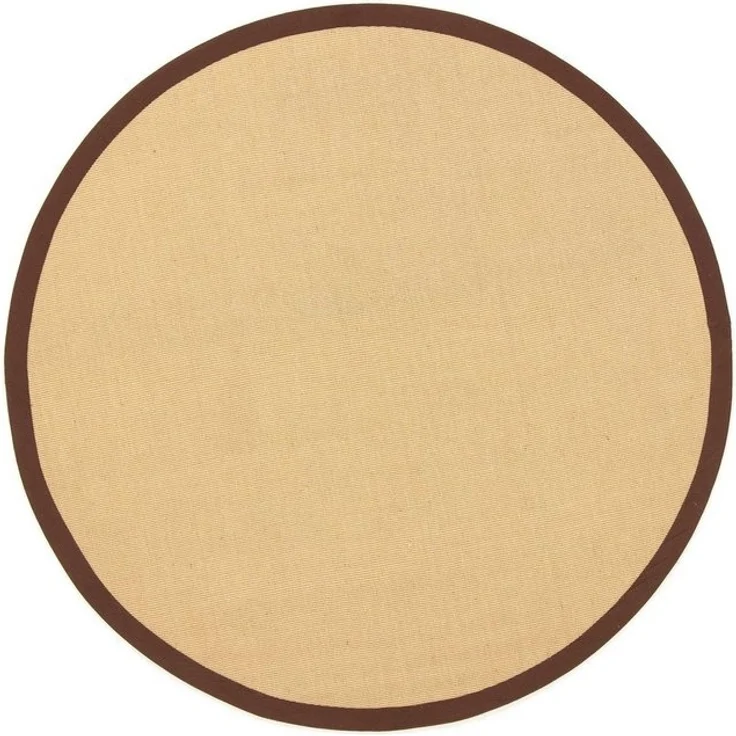 carpetfine Sisalteppich Sisal, rund, Höhe: 5 mm, mit farbiger Bordüre, Anti-Rutsch Rückseite – Bild 4