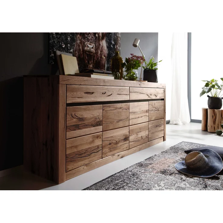 Sideboard Wildeiche / Zerreiche 202x43x80 braun geölt MONTREUX #352 – Bild 4