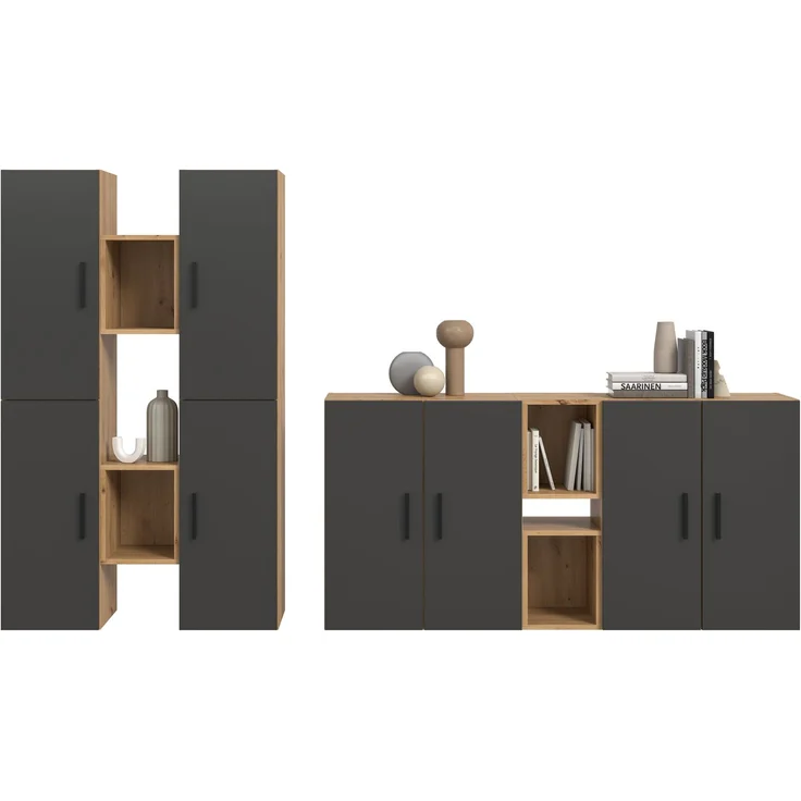 The One Wohnkombination in Basalt grau Nachbildung – Bild 2