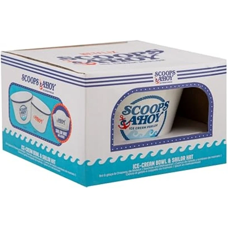 Cinereplicas Suppenschüssel Stranger Things Eiscreme-Schüssel mit Matrosenmütze Scoops Ahoy – Bild 3