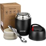 Thermobehälter Essen 500ml Edelstahl Warmhaltebehälter faltbaren Löffel, Thermo