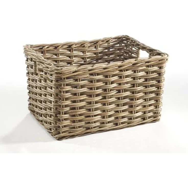 Kobolo Aufbewahrungskorb Regalkorb Rattan kubu mit Grifflöchern - Gr. L – Bild 5