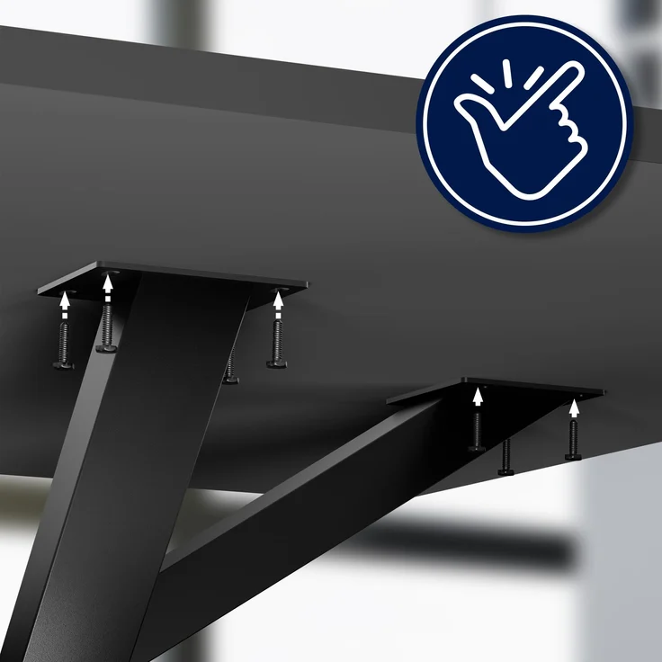 CLP Tischbeine Finney aus Stahl,schwarz 180x80x72 cm – Bild 5