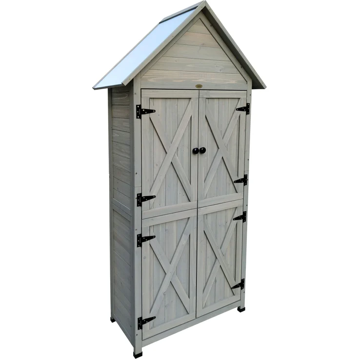 HABAU Gartenschrank "Lena", Grau, 84 x 45 x 178 cm – Bild 2