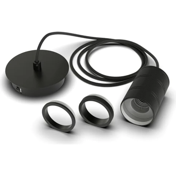 Calex Retro Pendelleuchte, 1-flammig, schwarz mit E27-Fassung und Dimmfunktion – Bild 3