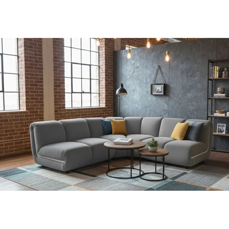 KAWOLA Modulsofa LAYLA Ecksofa 3 Module Velvet taupe 74 x 213 x 213 cm – Bild 4