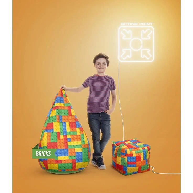 Kindersitzsack Cube Bricks – Bild 2