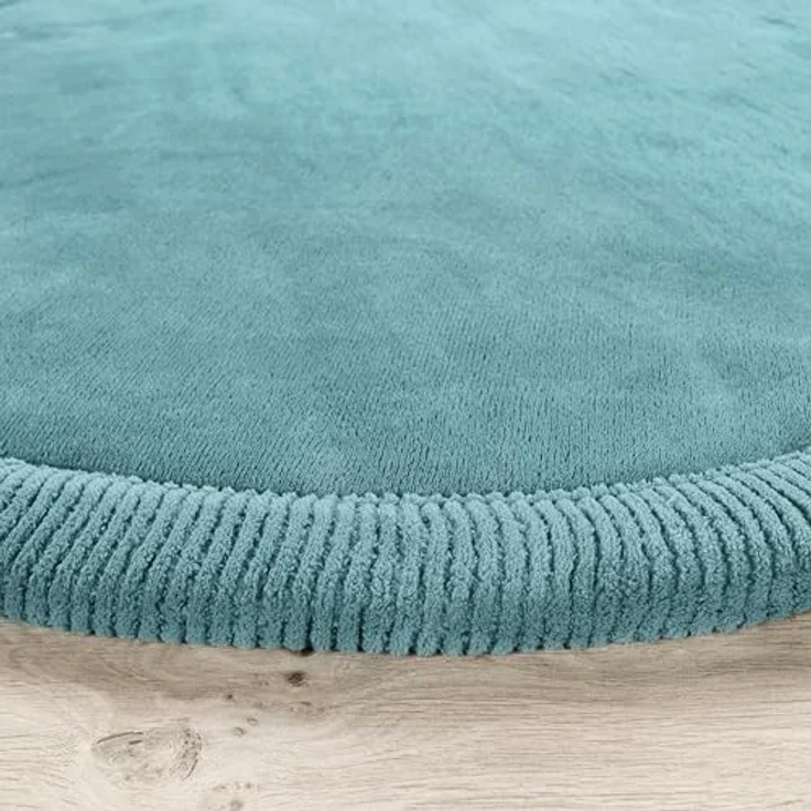 Paco Home Teppich Kinderzimmer Kinderteppich Baby Spielteppich Krabbeldecke Krabbelmatte Weich rutschfest Jungen Mädchen Deko, Grösse:120 cm Rund, Farbe:Blau – Bild 7