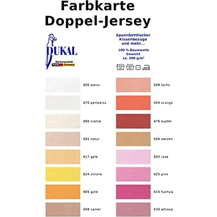 DUKAL Kissenbezüge aus hochwertigem Doppel-Jersey, 100% Baumwolle, (1 Stück), 40x40 cm, mit Reißverschluss, Made in Germany – Bild 2