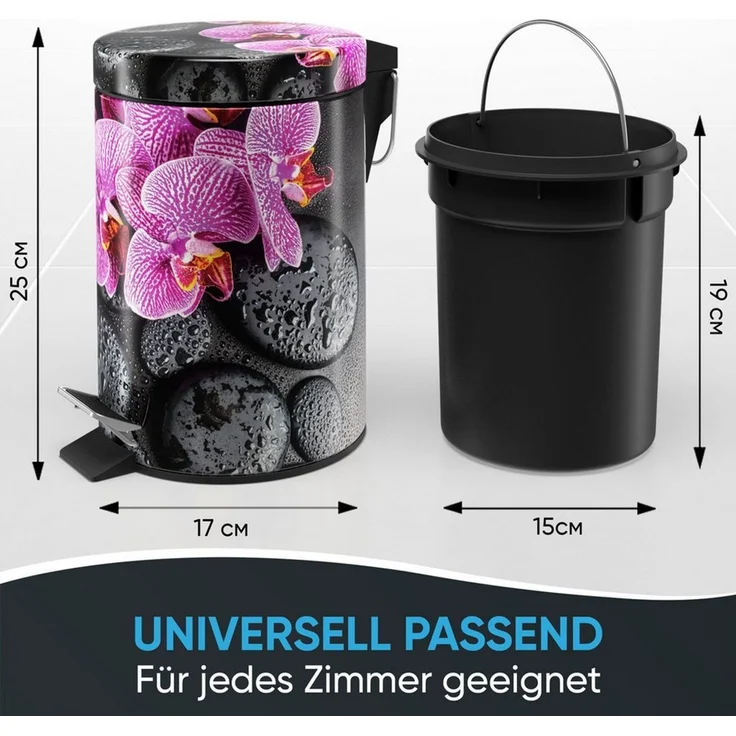 Sanilo Kosmetikeimer mit Motiv, viele schöne Bad Mülleimer zur Auswahl, 3 Liter, Abfalleimer mit Absenkautomatik & Innenbehälter – Bild 3