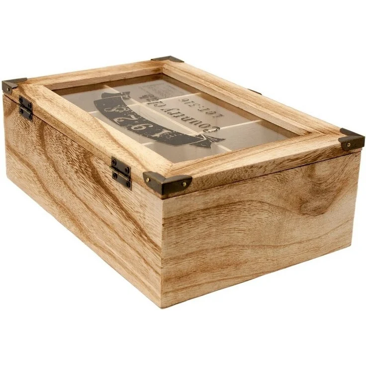 ToCi Teebox Teebox Holz Teekiste Teedose Teebeutelbox Retro Storage Box – Bild 3