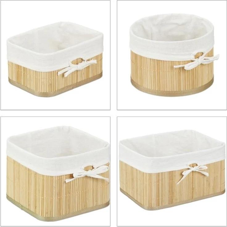 Aufbewahrungskörbe 4er Set Bambus – Bild 8
