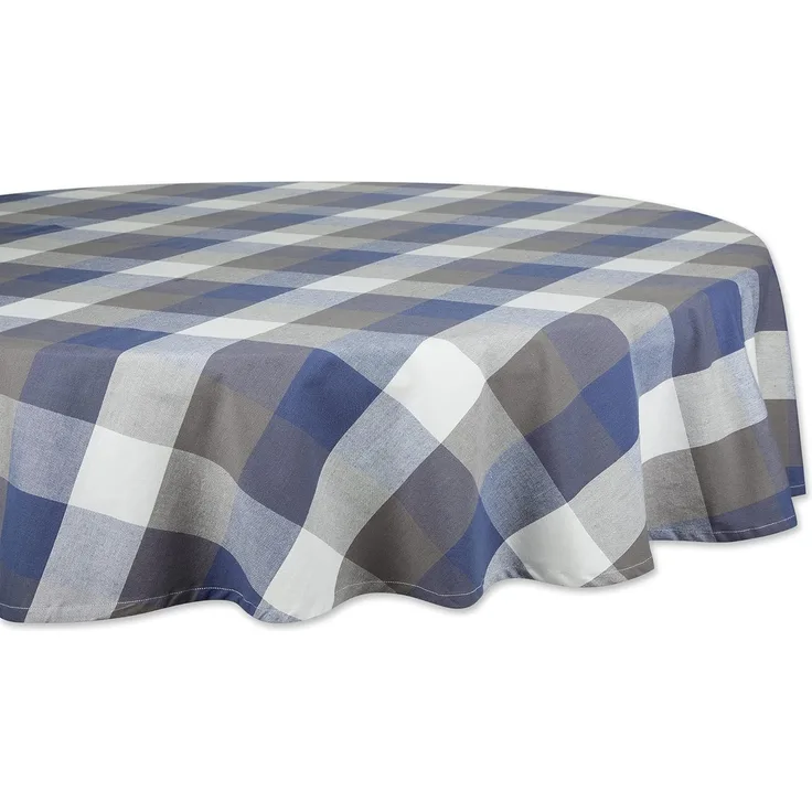 DII Tischdecke, 100% Baumwolle, rund, 178 cm, Blau