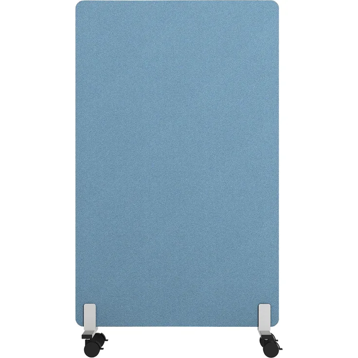 Rheinland Möbel FocusWall STWR0814 – Akustik-Stellwand 800×1400 mm in Stofffarbe Steel inkl. Rollen – Mobile Schreibtisch-Trennwand für Büro & Homeoffice – Schallschutz – Made in Germany