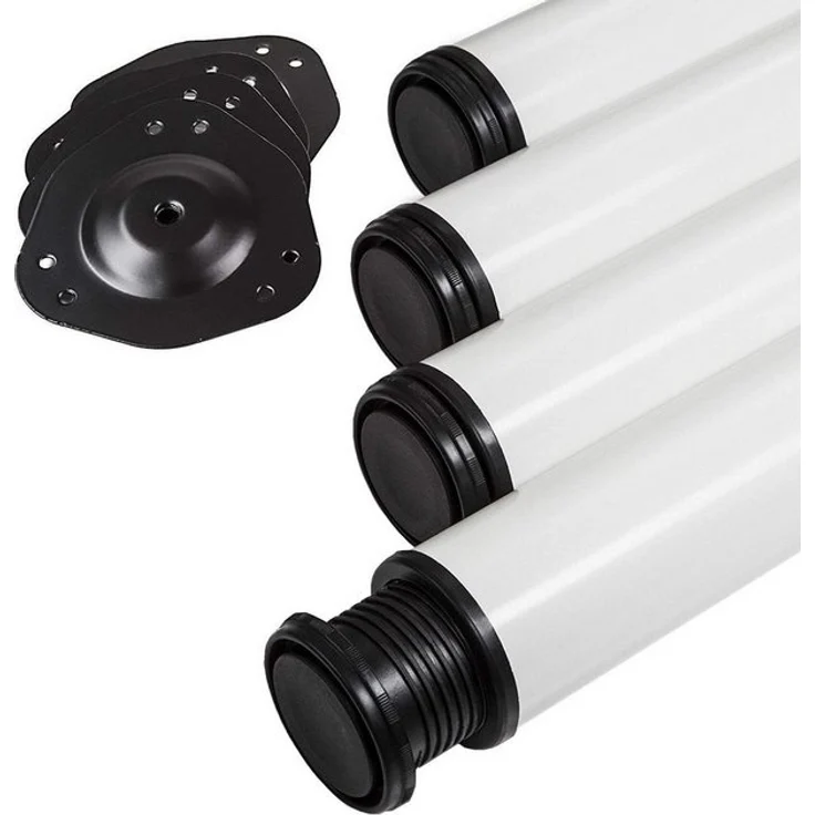 SO-TECH® Tischbein Ø 60 mm, belastbar bis 75 kg pro Stück, höhenverstellbar, Höhe 71 cm, Stahl, weiß, 4x – Bild 4